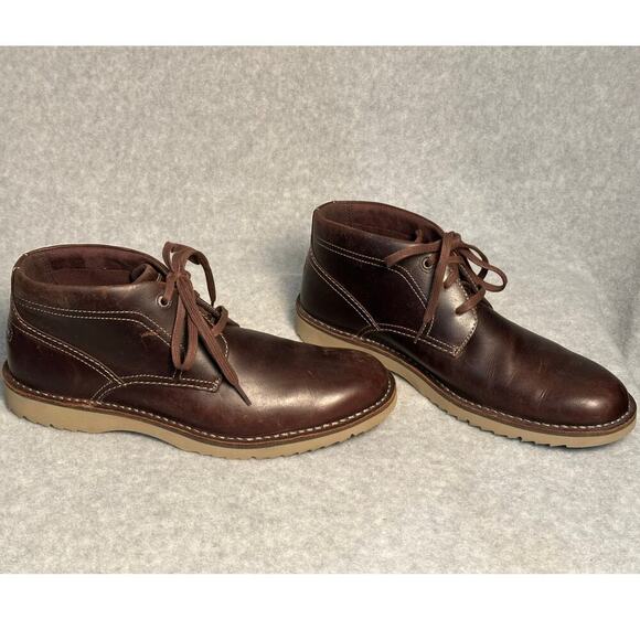 Rockport Cabot Chukka Boots Men's Sz 10.5‎ Brown Beeswax Memory Foam Lace Up EVA - Picture 2 of 9